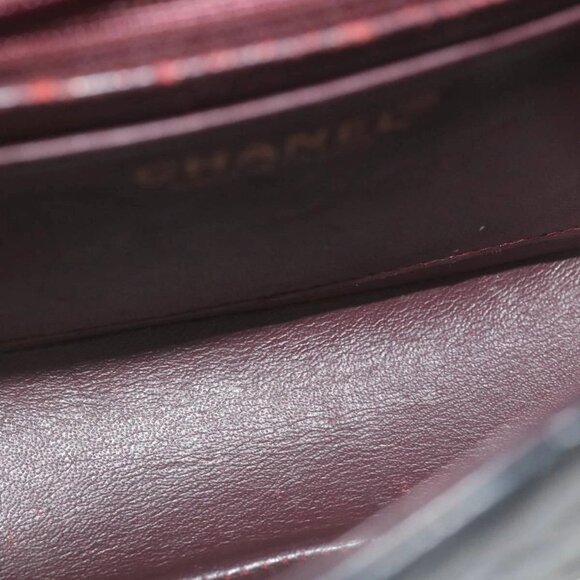 CHANEL Mini Matelasse Chain Flap Shoulder Bag Lamb Skin Black Gold Auth - Picture 12 of 16